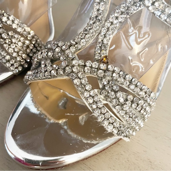 Antonio Melani silver rhinestone bling strappy heels size 8 - Picture 4 of 11